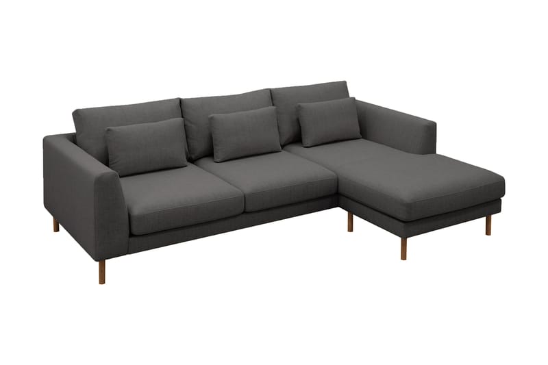 Florenz 3-sits Vänstervänd L-formad Divansoffa i Tyg - Mörkgrå - Möbler - Soffa - Divansoffa & schäslongsoffa - 3 sits soffa med divan