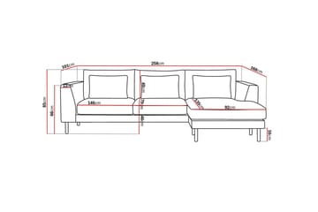 Florenz 3-sits Vänstervänd L-formad Divansoffa i Tyg - Mörkgrå - Möbler - Soffa - Divansoffa & schäslongsoffa - 3 sits soffa med divan