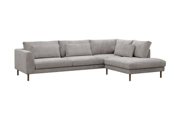 Florenz 4-sits Högervänd L-formad Schäslongsoffa i Chenille - Ljusgrå - Möbler - Soffa - Divansoffa & schäslongsoffa - 4 sits soffa med divan