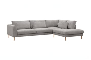 Florenz 4-sits Högervänd L-formad Schäslongsoffa i Chenille - Ljusgrå - Möbler - Soffa - Divansoffa & schäslongsoffa - 4 sits soffa med divan
