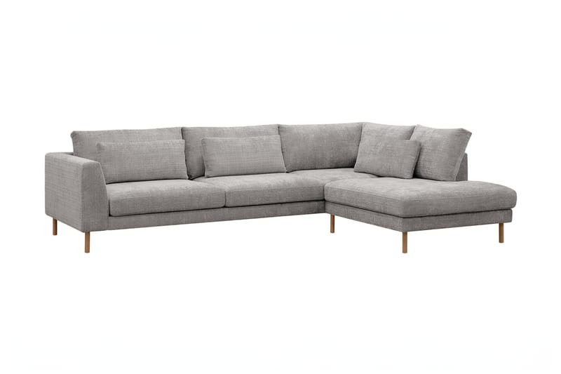 Florenz 4-sits Högervänd L-formad Schäslongsoffa i Chenille - Ljusgrå - Möbler - Soffa - Divansoffa & schäslongsoffa - 4 sits soffa med divan