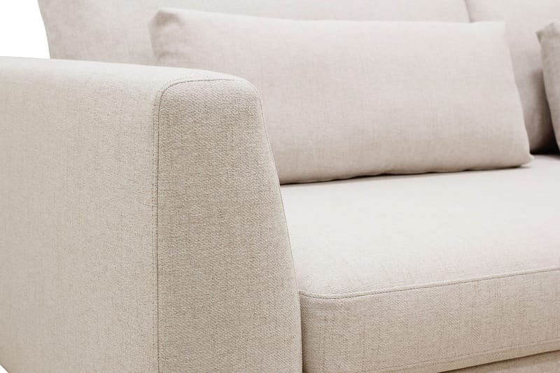 Florenz 4-sits Högervänd L-formad Schäslongsoffa i Tyg - Beige - Möbler - Soffa - Divansoffa & schäslongsoffa - 4 sits soffa med divan