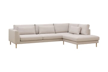 Florenz 4-sits Högervänd L-formad Schäslongsoffa i Tyg - Beige - Möbler - Soffa - Divansoffa & schäslongsoffa - 4 sits soffa med divan