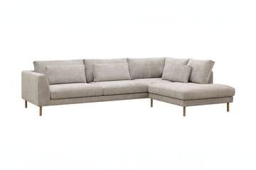 Florenz 4-sits Högervänd L-formad Schäslongsoffa i Tyg - Grå / Beige - Möbler - Soffa - Divansoffa & schäslongsoffa - 4 sits soffa med divan