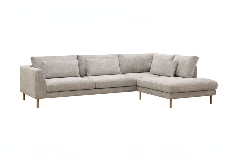 Florenz 4-sits Högervänd L-formad Schäslongsoffa i Tyg - Grå / Beige - Möbler - Soffa - Divansoffa & schäslongsoffa - 4 sits soffa med divan