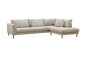 Florenz 4-sits Högervänd L-formad Schäslongsoffa i Tyg - Grå / Beige - Möbler - Soffa - Divansoffa & schäslongsoffa - 4 sits soffa med divan