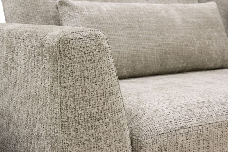 Florenz 4-sits Högervänd L-formad Schäslongsoffa i Tyg - Grå / Beige - Möbler - Soffa - Divansoffa & schäslongsoffa - 4 sits soffa med divan