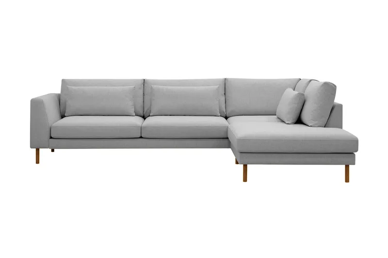 Florenz 4-sits Högervänd L-formad Schäslongsoffa i Tyg - Ljusgrå - Möbler - Soffa - Divansoffa & schäslongsoffa - 4 sits soffa med divan