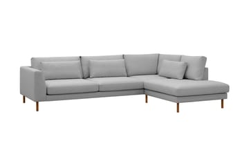 Florenz 4-sits Högervänd L-formad Schäslongsoffa i Tyg - Ljusgrå - Möbler - Soffa - Divansoffa & schäslongsoffa - 4 sits soffa med divan