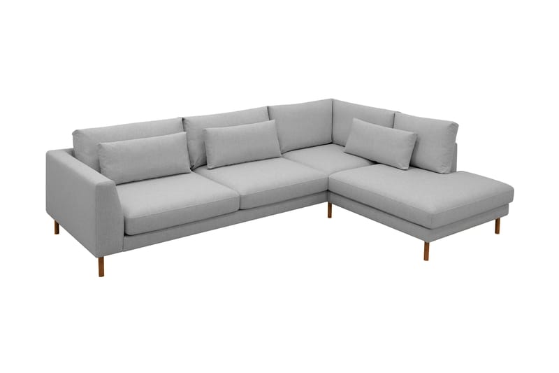 Florenz 4-sits Högervänd L-formad Schäslongsoffa i Tyg - Ljusgrå - Möbler - Soffa - Divansoffa & schäslongsoffa - 4 sits soffa med divan
