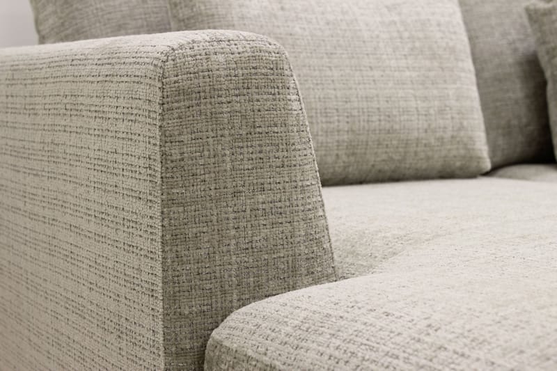 Florenz 4-sits Högervänd U-formad Soffa med Divan och Schäslong i Chenille - Grå / Beige - Möbler - Soffa - Divansoffa & schäslongsoffa - 4 sits soffa med divan