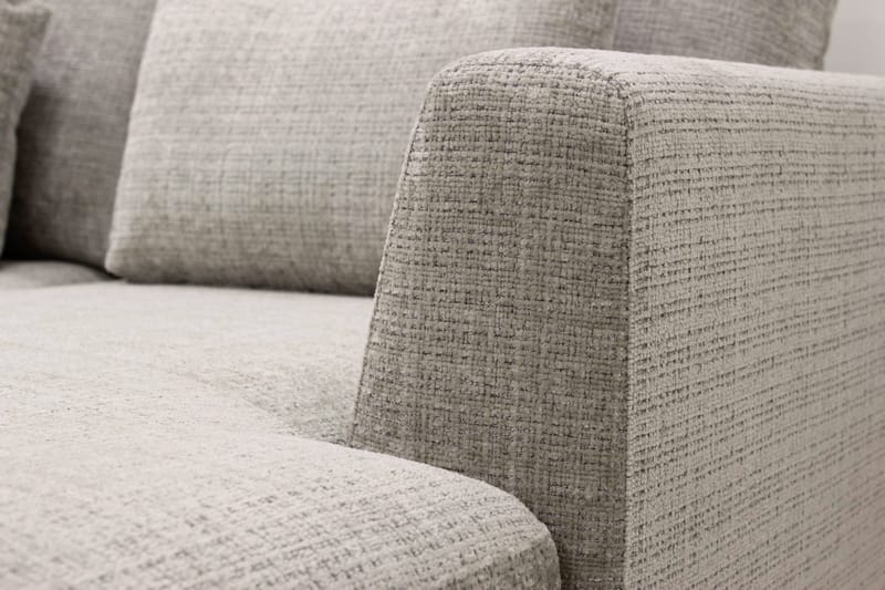 Florenz 4-sits Högervänd U-formad Soffa med Divan och Schäslong i Chenille - Grå / Beige - Möbler - Soffa - Divansoffa & schäslongsoffa - 4 sits soffa med divan