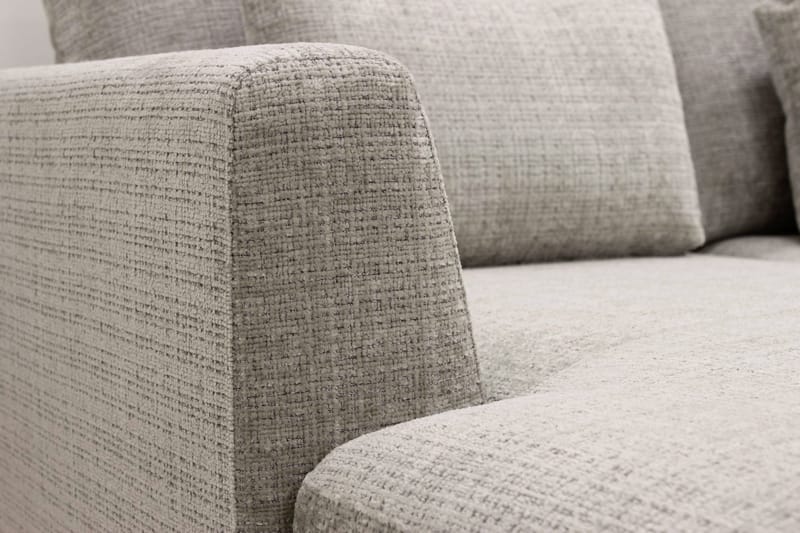 Florenz 4-sits Högervänd U-formad Soffa med Divan och Schäslong i Chenille - Grå / Beige - Möbler - Soffa - Divansoffa & schäslongsoffa - 4 sits soffa med divan