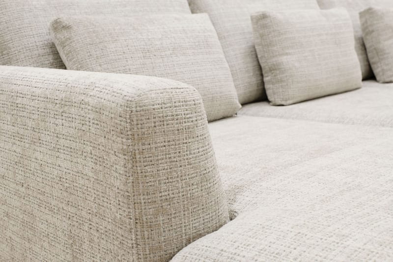 Florenz 4-sits Högervänd U-formad Soffa med Divan och Schäslong i Chenille - Grå/Beige - Möbler - Soffa - Divansoffa & schäslongsoffa - 4 sits soffa med divan