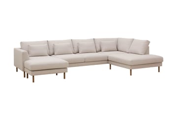 Florenz 4-sits Högervänd U-formad Soffa med Divan och Schäslong i Tyg - Beige - Möbler - Soffa - Divansoffa & schäslongsoffa - 4 sits soffa med divan