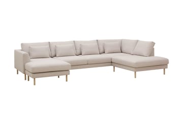 Florenz 4-sits Högervänd U-formad Soffa med Divan och Schäslong i Tyg - Beige - Möbler - Soffa - Divansoffa & schäslongsoffa - 4 sits soffa med divan