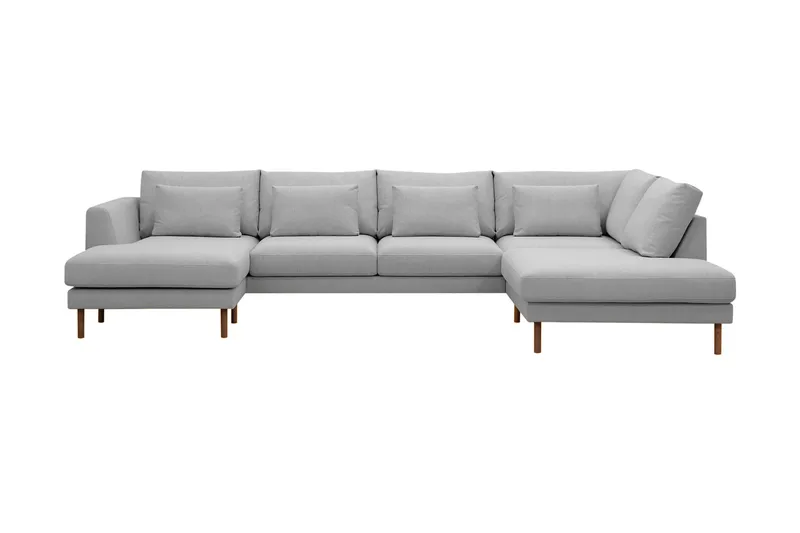 Florenz 4-sits Högervänd U-formad Soffa med Divan och Schäslong i Tyg - Ljusgrå - Möbler - Soffa - Divansoffa & schäslongsoffa - 4 sits soffa med divan
