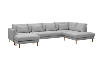 Florenz 4-sits Högervänd U-formad Soffa med Divan och Schäslong i Tyg - Ljusgrå - Möbler - Soffa - Divansoffa & schäslongsoffa - 4 sits soffa med divan