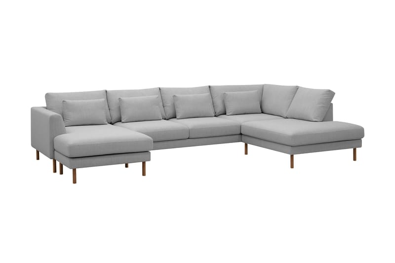 Florenz 4-sits Högervänd U-formad Soffa med Divan och Schäslong i Tyg - Ljusgrå - Möbler - Soffa - Divansoffa & schäslongsoffa - 4 sits soffa med divan