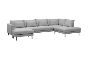 Florenz 4-sits Högervänd U-formad Soffa med Divan och Schäslong i Tyg - Ljusgrå - Möbler - Soffa - Divansoffa & schäslongsoffa - 4 sits soffa med divan