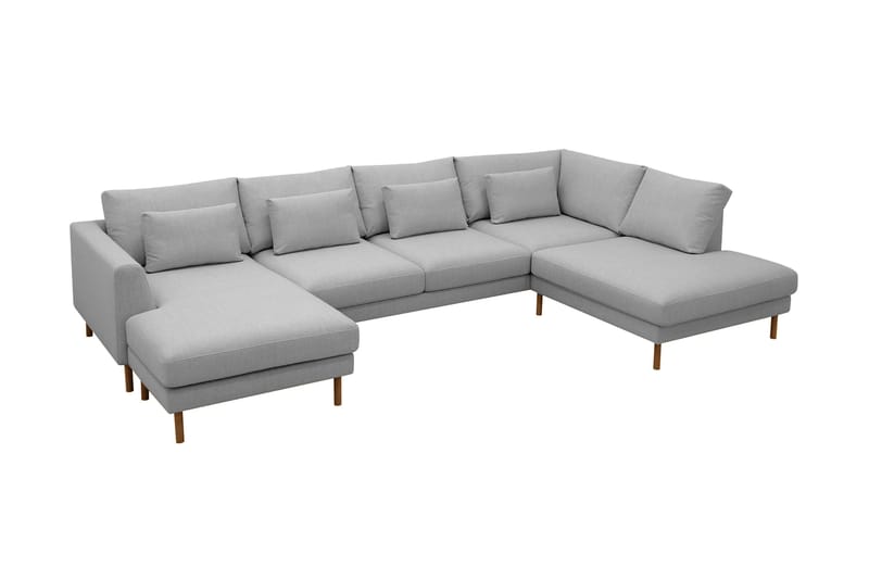 Florenz 4-sits Högervänd U-formad Soffa med Divan och Schäslong i Tyg - Ljusgrå - Möbler - Soffa - Divansoffa & schäslongsoffa - 4 sits soffa med divan