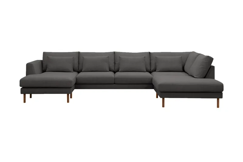 Florenz 4-sits Högervänd U-formad Soffa med Divan och Schäslong i Tyg - Mörkgrå - Möbler - Soffa - Divansoffa & schäslongsoffa - 4 sits soffa med divan