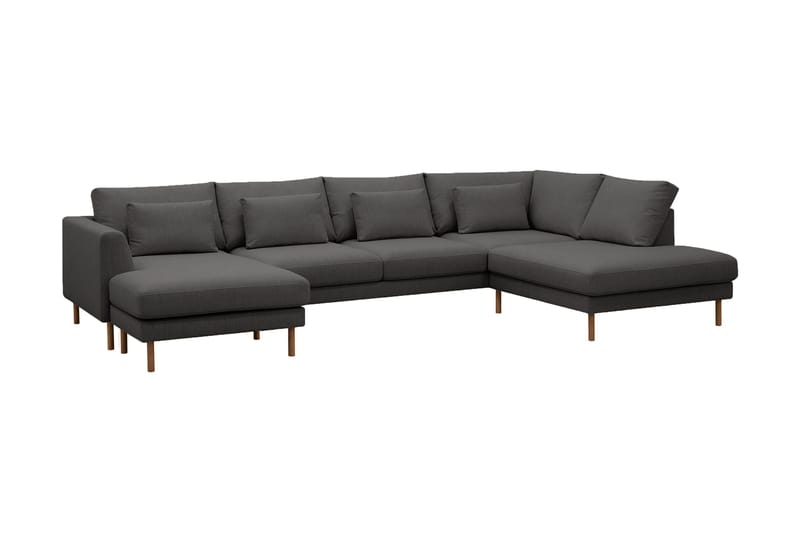 Florenz 4-sits Högervänd U-formad Soffa med Divan och Schäslong i Tyg - Mörkgrå - Möbler - Soffa - Divansoffa & schäslongsoffa - 4 sits soffa med divan