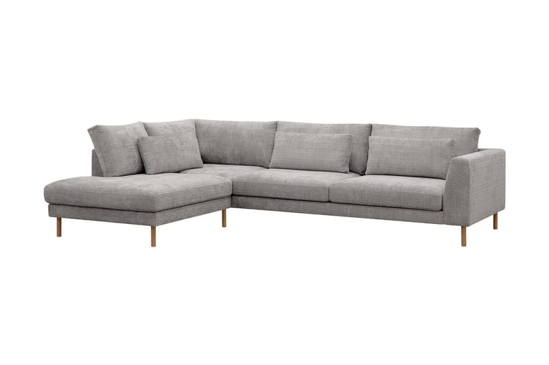 Florenz 4-sits Vänstervänd L-formad Schäslongsoffa i Chenille - Ljusgrå - Möbler - Soffa - Divansoffa & schäslongsoffa - 4 sits soffa med divan