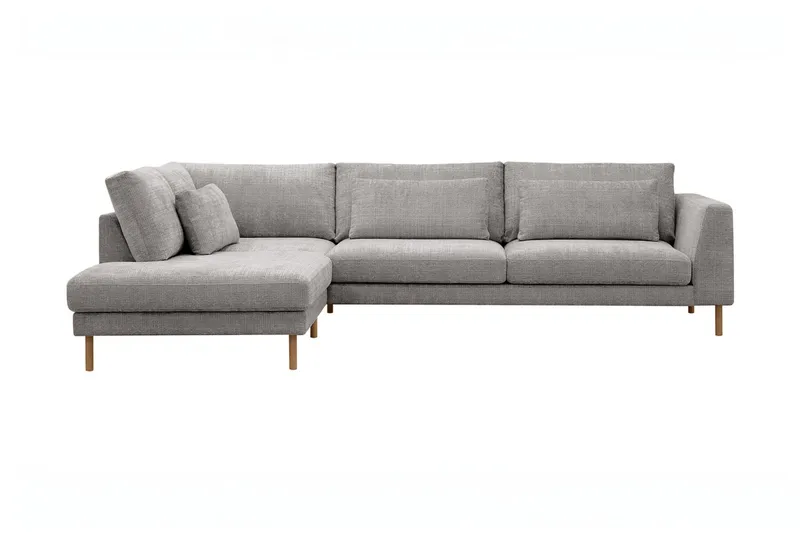 Florenz 4-sits Vänstervänd L-formad Schäslongsoffa i Chenille - Ljusgrå - Möbler - Soffa - Divansoffa & schäslongsoffa - 4 sits soffa med divan