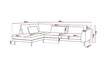 Florenz 4-sits Vänstervänd L-formad Schäslongsoffa i Chenille - Ljusgrå - Möbler - Soffa - Divansoffa & schäslongsoffa - 4 sits soffa med divan