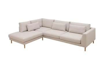 Florenz 4-sits Vänstervänd L-formad Schäslongsoffa i Tyg - Beige - Möbler - Soffa - Divansoffa & schäslongsoffa - 4 sits soffa med divan