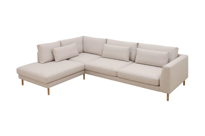 Florenz 4-sits Vänstervänd L-formad Schäslongsoffa i Tyg - Beige - Möbler - Soffa - Divansoffa & schäslongsoffa - 4 sits soffa med divan