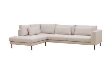 Florenz 4-sits Vänstervänd L-formad Schäslongsoffa i Tyg - Beige - Möbler - Soffa - Divansoffa & schäslongsoffa - 4 sits soffa med divan