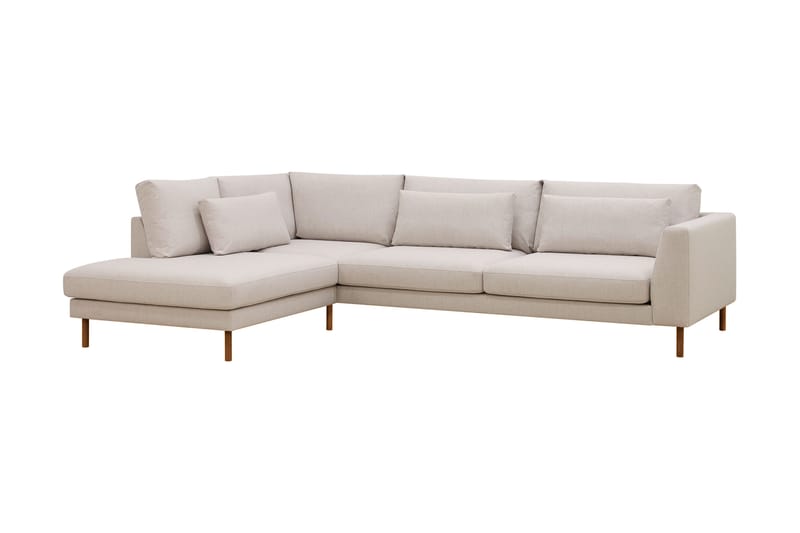 Florenz 4-sits Vänstervänd L-formad Schäslongsoffa i Tyg - Beige - Möbler - Soffa - Divansoffa & schäslongsoffa - 4 sits soffa med divan