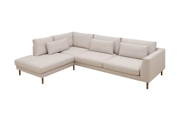 Florenz 4-sits Vänstervänd L-formad Schäslongsoffa i Tyg - Beige - Möbler - Soffa - Divansoffa & schäslongsoffa - 4 sits soffa med divan
