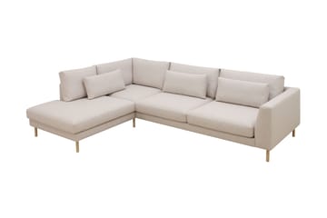 Florenz 4-sits Vänstervänd L-formad Schäslongsoffa i Tyg - Beige - Möbler - Soffa - Divansoffa & schäslongsoffa - 4 sits soffa med divan