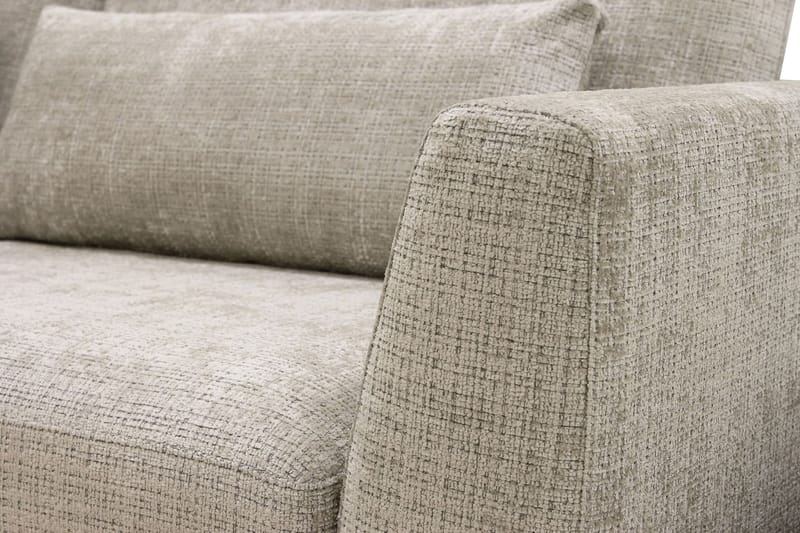 Florenz 4-sits Vänstervänd L-formad Schäslongsoffa i Tyg - Grå / Beige - Möbler - Soffa - Divansoffa & schäslongsoffa - 4 sits soffa med divan