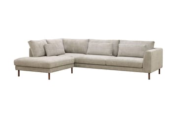 Florenz 4-sits Vänstervänd L-formad Schäslongsoffa i Tyg - Grå / Beige - Möbler - Soffa - Divansoffa & schäslongsoffa - 4 sits soffa med divan