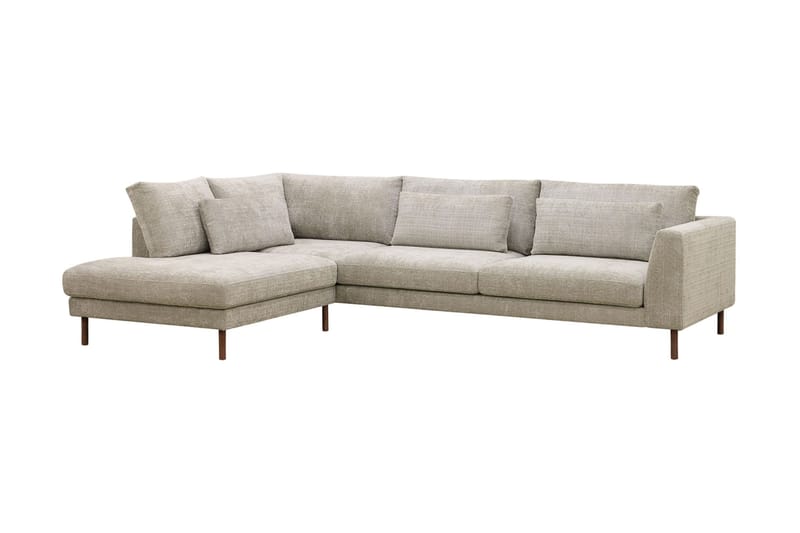 Florenz 4-sits Vänstervänd L-formad Schäslongsoffa i Tyg - Grå / Beige - Möbler - Soffa - Divansoffa & schäslongsoffa - 4 sits soffa med divan