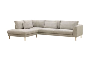 Florenz 4-sits Vänstervänd L-formad Schäslongsoffa i Tyg - Grå / Beige - Möbler - Soffa - Divansoffa & schäslongsoffa - 4 sits soffa med divan