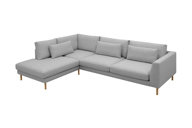 Florenz 4-sits Vänstervänd L-formad Schäslongsoffa i Tyg - Ljusgrå - Möbler - Soffa - Divansoffa & schäslongsoffa - 4 sits soffa med divan