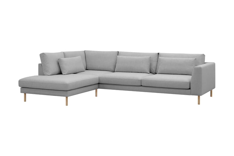 Florenz 4-sits Vänstervänd L-formad Schäslongsoffa i Tyg - Ljusgrå - Möbler - Soffa - Divansoffa & schäslongsoffa - 4 sits soffa med divan