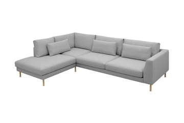 Florenz 4-sits Vänstervänd L-formad Schäslongsoffa i Tyg - Ljusgrå - Möbler - Soffa - Divansoffa & schäslongsoffa - 4 sits soffa med divan