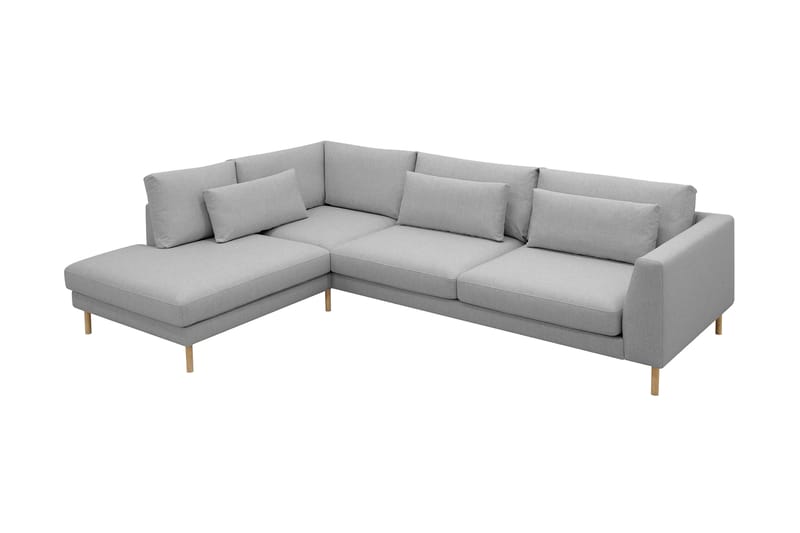 Florenz 4-sits Vänstervänd L-formad Schäslongsoffa i Tyg - Ljusgrå - Möbler - Soffa - Divansoffa & schäslongsoffa - 4 sits soffa med divan