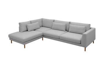 Florenz 4-sits Vänstervänd L-formad Schäslongsoffa i Tyg - Ljusgrå - Möbler - Soffa - Divansoffa & schäslongsoffa - 4 sits soffa med divan