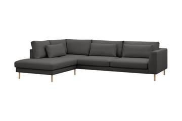 Florenz 4-sits Vänstervänd L-formad Schäslongsoffa i Tyg - Mörkgrå - Möbler - Soffa - Divansoffa & schäslongsoffa - 4 sits soffa med divan