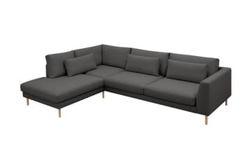 Florenz 4-sits Vänstervänd L-formad Schäslongsoffa i Tyg - Mörkgrå - Möbler - Soffa - Divansoffa & schäslongsoffa - 4 sits soffa med divan