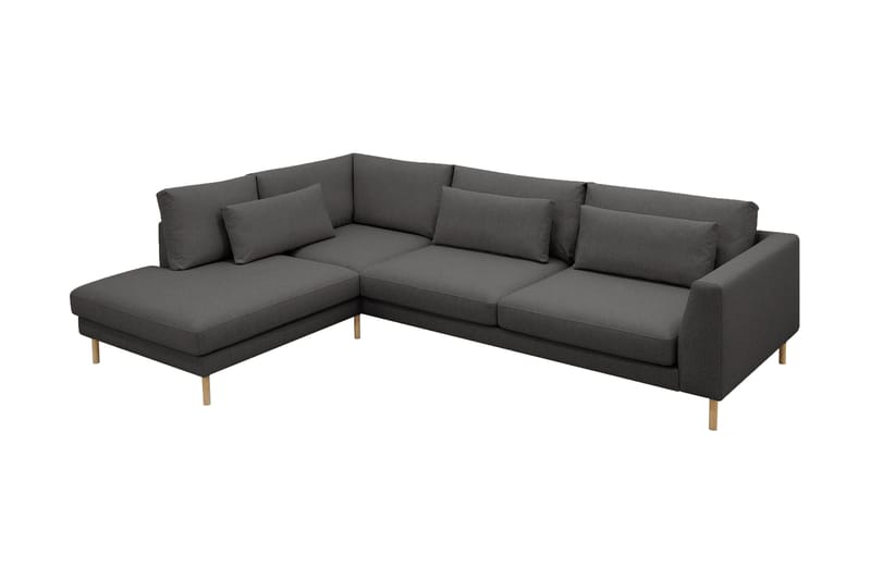 Florenz 4-sits Vänstervänd L-formad Schäslongsoffa i Tyg - Mörkgrå - Möbler - Soffa - Divansoffa & schäslongsoffa - 4 sits soffa med divan