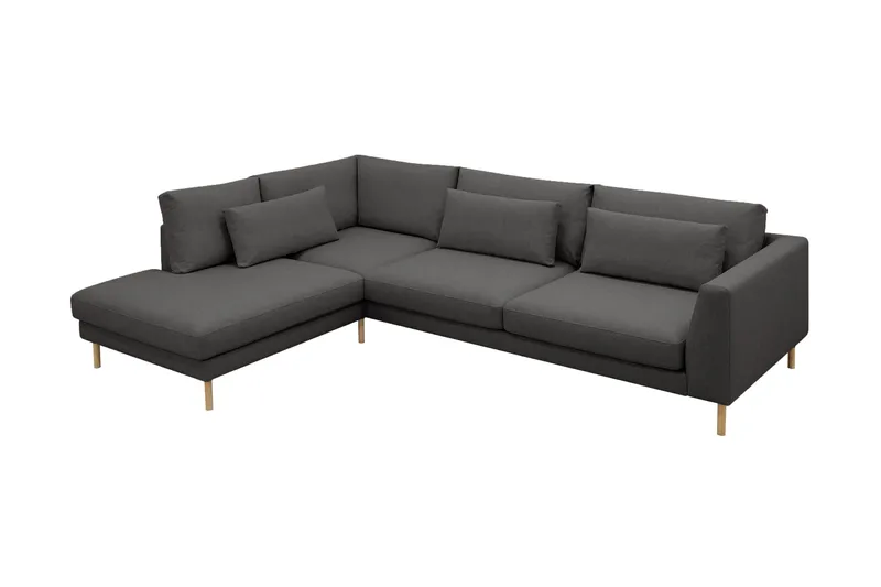 Florenz 4-sits Vänstervänd L-formad Schäslongsoffa i Tyg - Mörkgrå - Möbler - Soffa - Divansoffa & schäslongsoffa - 4 sits soffa med divan