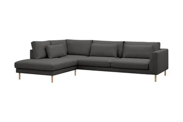 Florenz 4-sits Vänstervänd L-formad Schäslongsoffa i Tyg - Mörkgrå - Möbler - Soffa - Divansoffa & schäslongsoffa - 4 sits soffa med divan